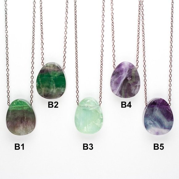 Fluorite Double Sided Pendants - Choose the Pendant you want - Picture 3 of 10
